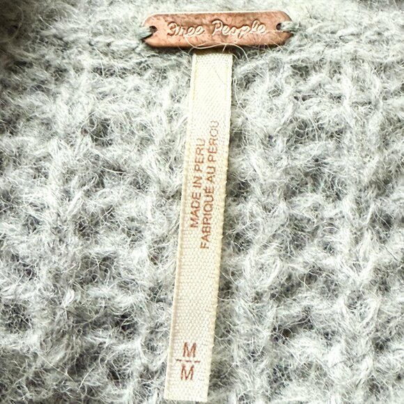 Free People Alpaca Blend Cardigan Medium Open Front Waterfall Soft Minimalist - Picture 6 of 9